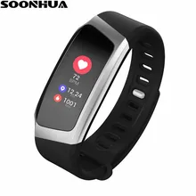 SOONHUA E18 Waterproof Blood Pressure Heart Rate Monitor Blood Oxygen Fashion Touch Screen Smart Fitness Bracelet Sports Band