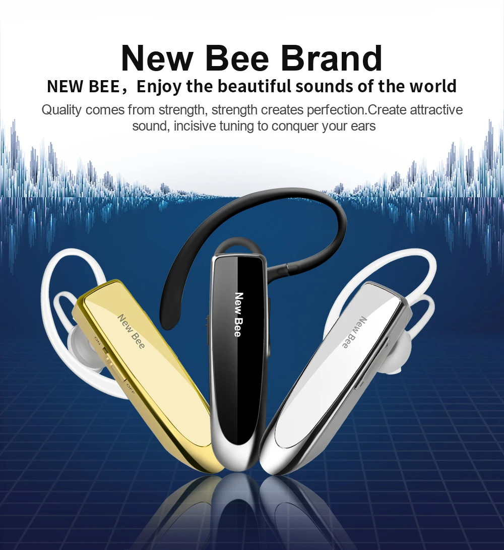 Новые беспроводные Bluetooth наушники Bee Hands-Free мини-гарнитура 22H музыкальные Игровые наушники с микрофоном CVC 6,0 для телефона ПК