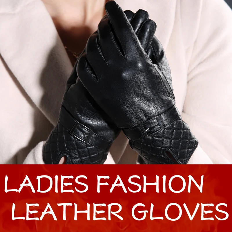 Женские кожаные перчатки из овчины для женщин женские черные перчатки из натуральной кожи модные перчатки женские варежки