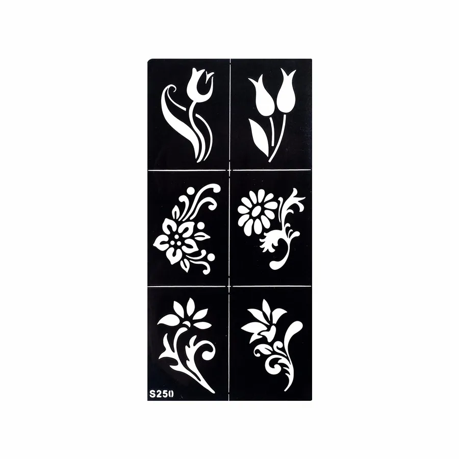 8 Sheet DIY Henna Tattoo Stencil Airbrush Painting Flower Butterfly Pattern Sexy Women Body Art Glitter Tattoo Templates S200#12 (5)