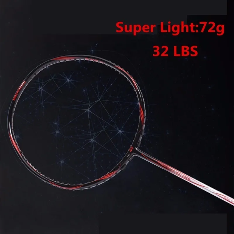 

6U Badminton Racket Defense Type 72g Super Light Carbon Fiber Racket Attack Plume Racquet With Stringing Service Q1016CMD
