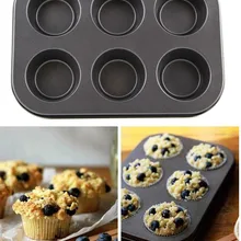 6Cup антипригарным углерода Сталь с постепенным увеличением яйцо для маффина тартов мини торт форма для выпечки, металлическая лоток Оловянная форма для выпечки DIY формы для выпекания