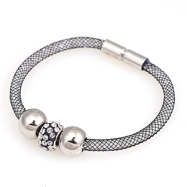 Mesh Chain Crystal Bracelets With Inside Full Resin Mesh Chain Crystal Bracelets With Inside Full Resin Magnetic Charm For Women Gifts