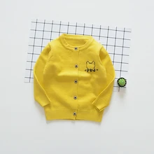 Весна-Осень, Стильный хлопковый свитер с рисунком для малышей, Детский свитер, Детский кардиган для девочек и мальчиков, вязаные свитера