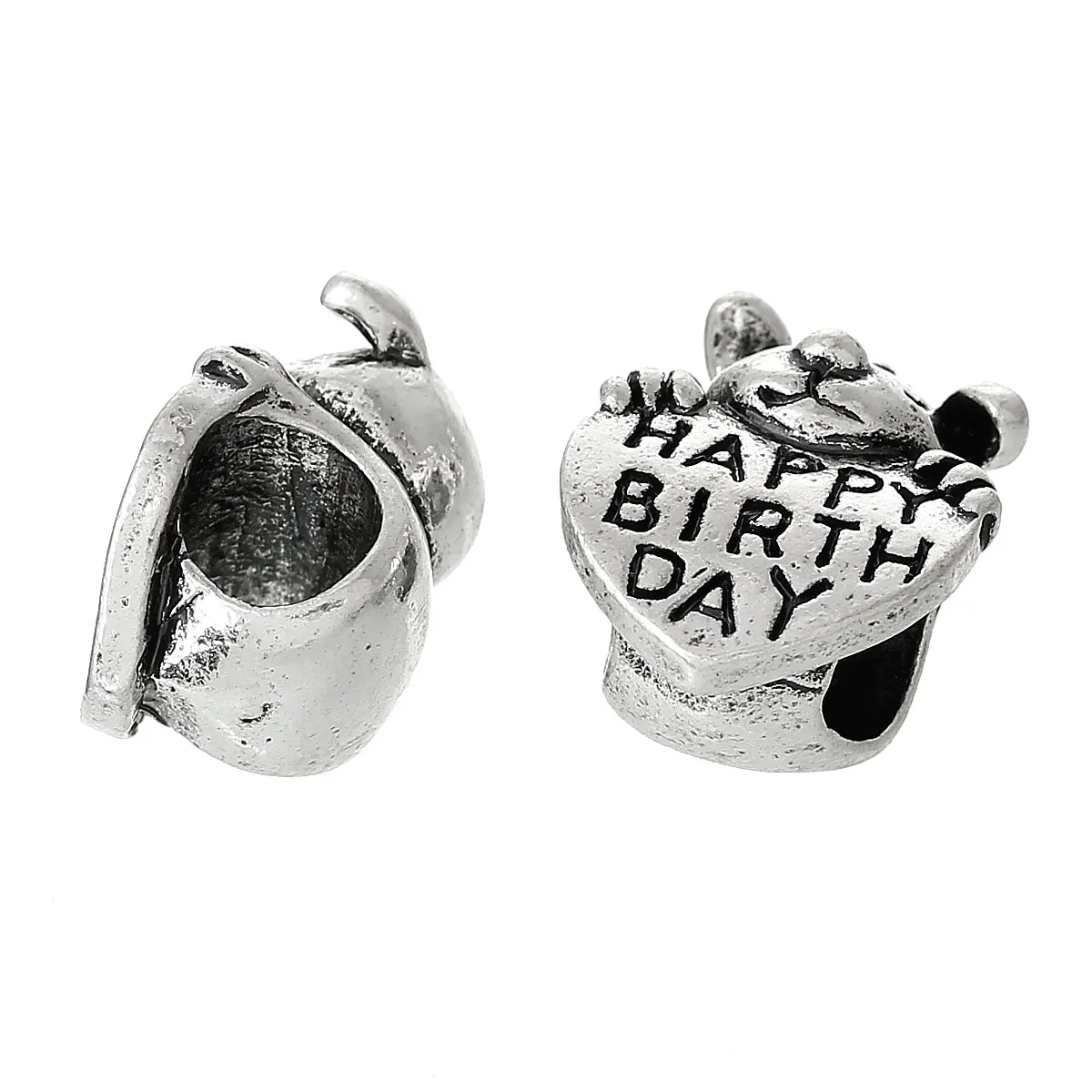 Doreenbeads Европейский амулет бусины собака античный серебряный цвет с днем рождения