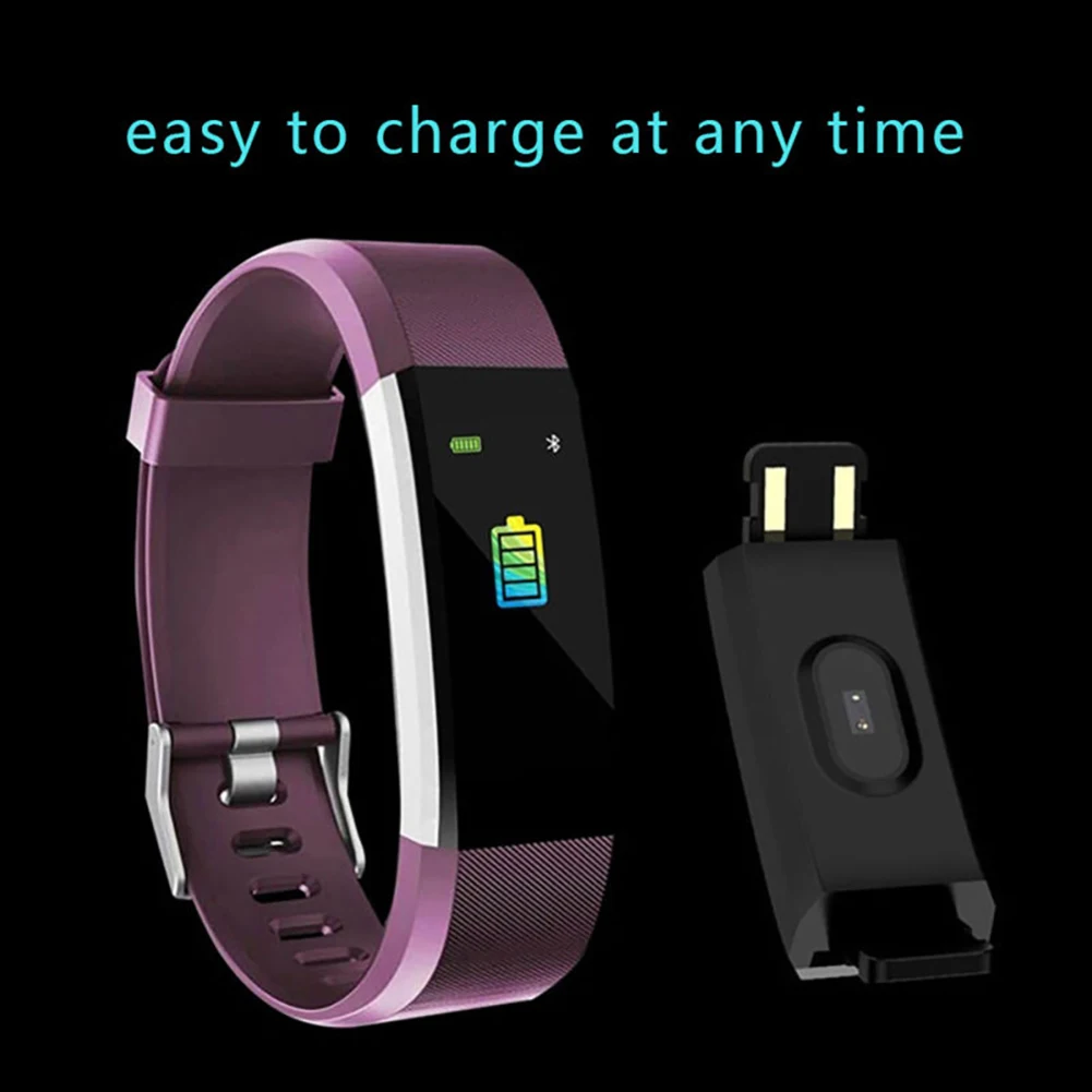 Bluetooth Smart Bracelet Smart Wristband Band Heart Rate Blood Pressure Monitor Touch Screen Step Time Watch Fitness Tracker