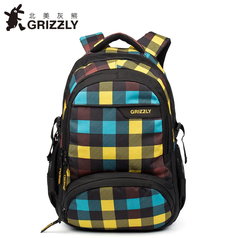 GRIZZLY, новинка, модный мужской рюкзак для ноутбука, для подростков, для мальчиков и девочек, многофункциональный, Mochila, водонепроницаемые школьные сумки, Большая вместительная сумка