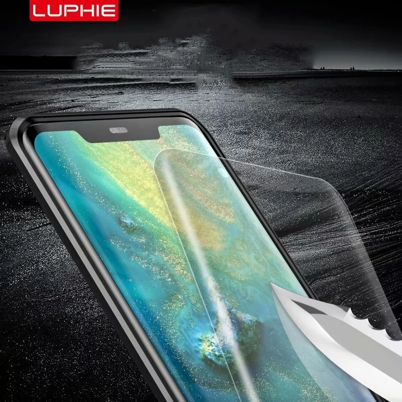 Luphie ультратонкий магнитный Алюминиевый чехол-бампер для huawei mate 20 Pro mate 20 Pro 6,3"(переднее стекло+ черное стекло