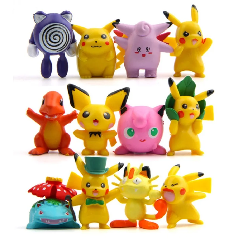 

12pcs/lot Kawaii Pikachu Toys Dolls PVC Action Figures Toys DIY Micro Landscape Decoration Toys Model Children Christmas Gifts