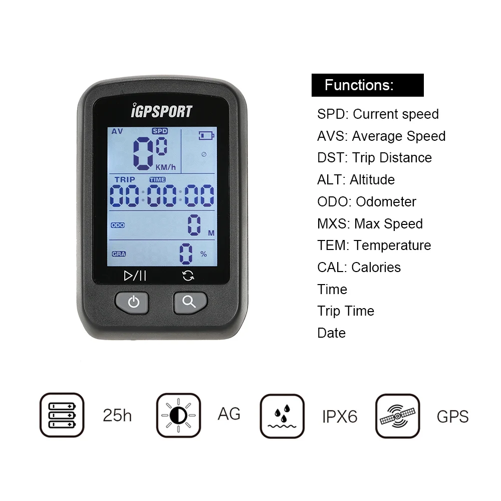 IGPSPORT iGS20E inteligente impermeable IPX6 GPS computador camino de MTB bicicleta deporte velocímetro cuentakilómetros titular + regalo gratis - 2