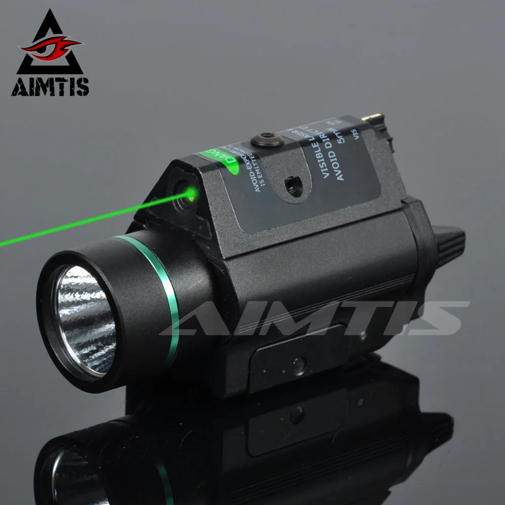 

AIMTIS Tactical M6 Pistol Light Hunting Airsoft WeaponLight with 532nm Green Laser Rifle Gun Flashlight Combo Green Laser