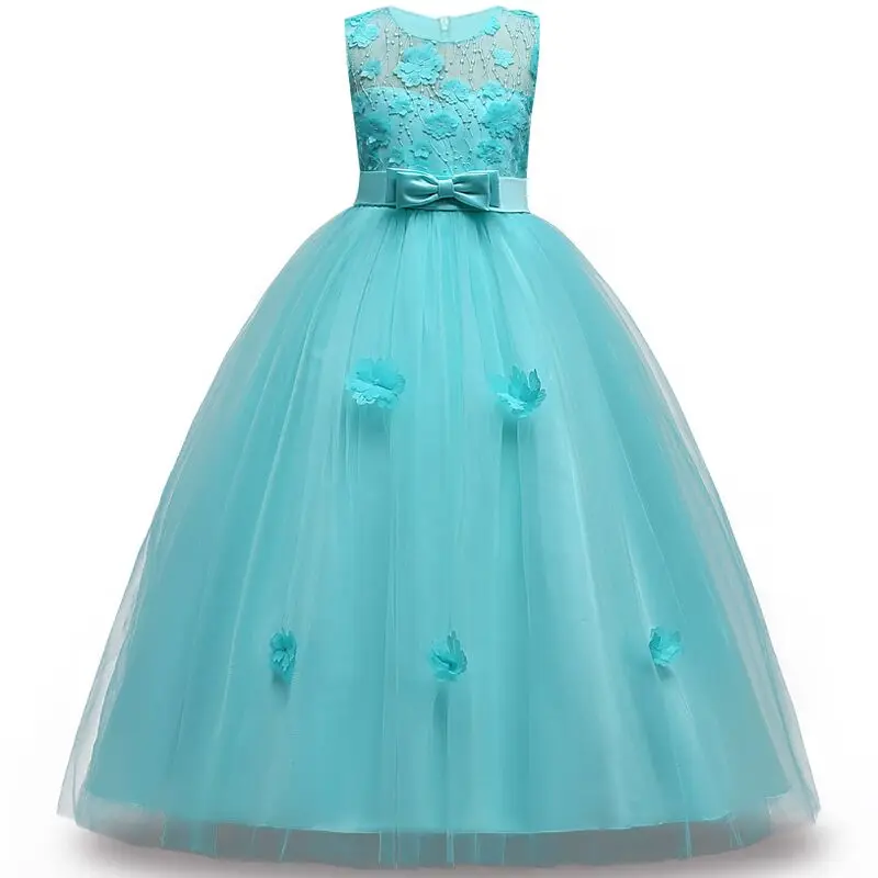 От 5 до 14 лет платья для девочек-подростков на день рождения; детское бальное платье; платье принцессы подружки невесты; детское платье-пачка; Рождественская одежда - Цвет: blue