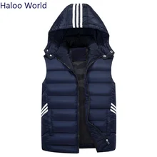 Haloo World 7XL новая брендовая мужская куртка без рукавов зимний модный повседневный мужской жилет с хлопковой подкладкой мужской утепленный жилет