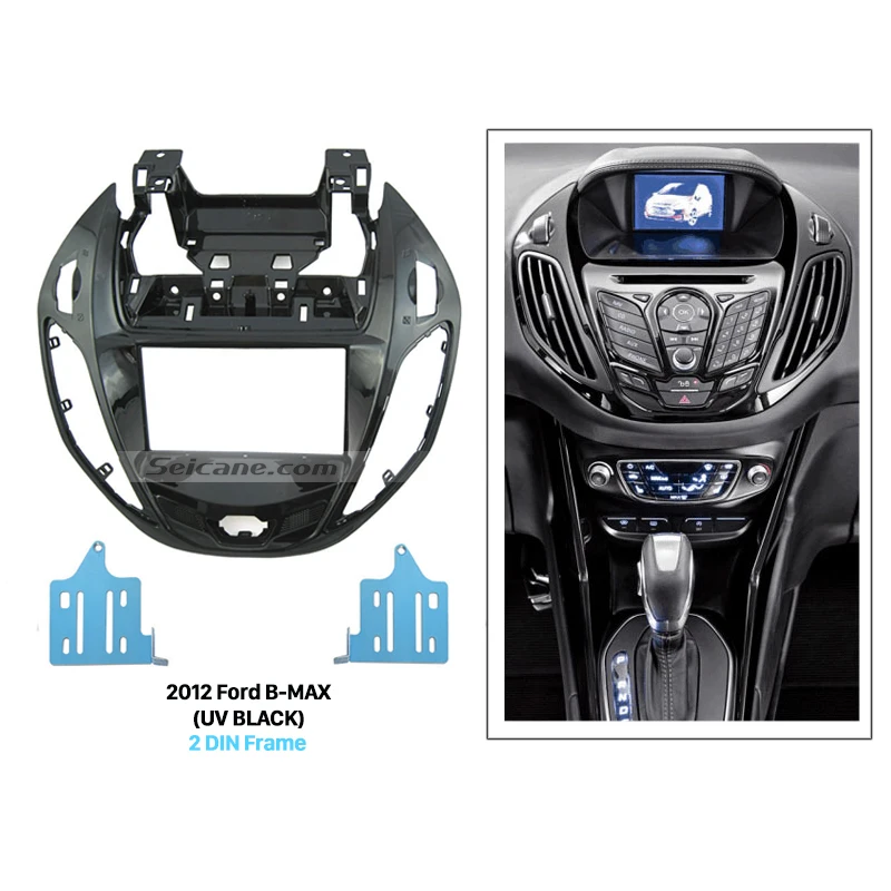 

Seicane Car Radio Double Din Fascia Dash Mount Kit for Ford B-MAX 2012 Auto Stereo Panel Frame 173*98 178*100 178*102mm UV Black