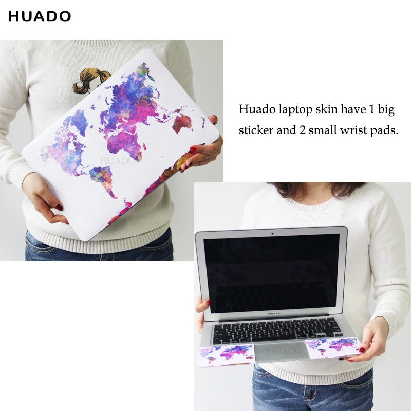 World map Laptop Skin Decal Sticker Cover PVC Notebook Reusable Protector for Macbook/ Lenovo/ HP/ ASUS/ ACER