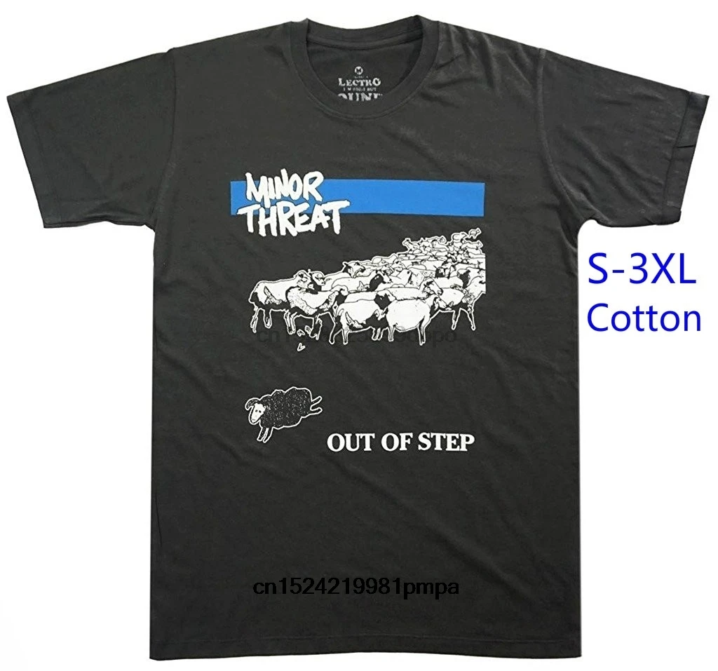 

Lectro Men Minor Threat Hard Core Punk Band T Shirt Fashion Black Cotton Tees Size S 3xl Summer Man Tshirt Tops Tees New