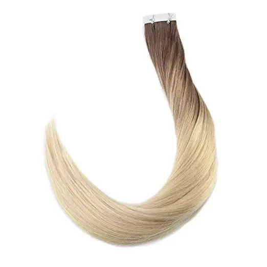 Full Shine Tape in Hair Extensions 50 Gram Glue On Hair Balayage Color Machine Remy Human Hair Extensions Invisible Hair Tapes - Цвет: 3 8 613