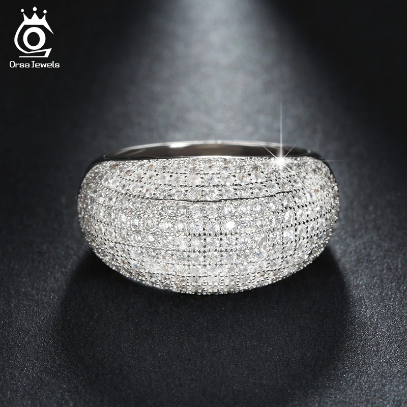 ORSA JEWELS Luxury Wedding Band Engagement CZ Ring Paved 196 Pieces AAA Austrian Cubic Zirconia Fashion Jewelry for Women OR123 цена ORSA JEWELS Luxury Wedding Band Engagement CZ Ring Paved 196 Pieces AAA Austrian Cubic Zirconia Fashion Jewelry for Women OR123 цены онлайн