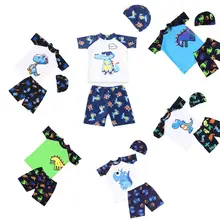 Dragonpad 3 шт./компл. для детей с персонажами из мультфильмов для мальчиков Плавание костюм топы и шорты шляпа для Плавание ming детский купальник пляжная одежда