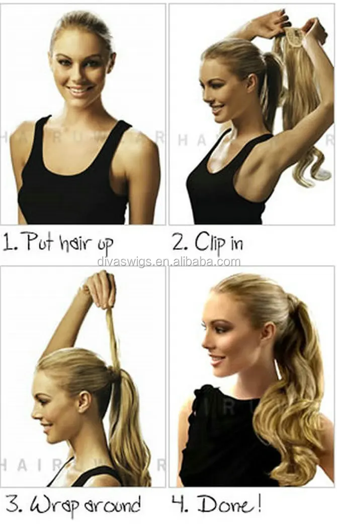 Afro Kinky Curly Weave Ponytail Hairstyles Clip Ins Natural
