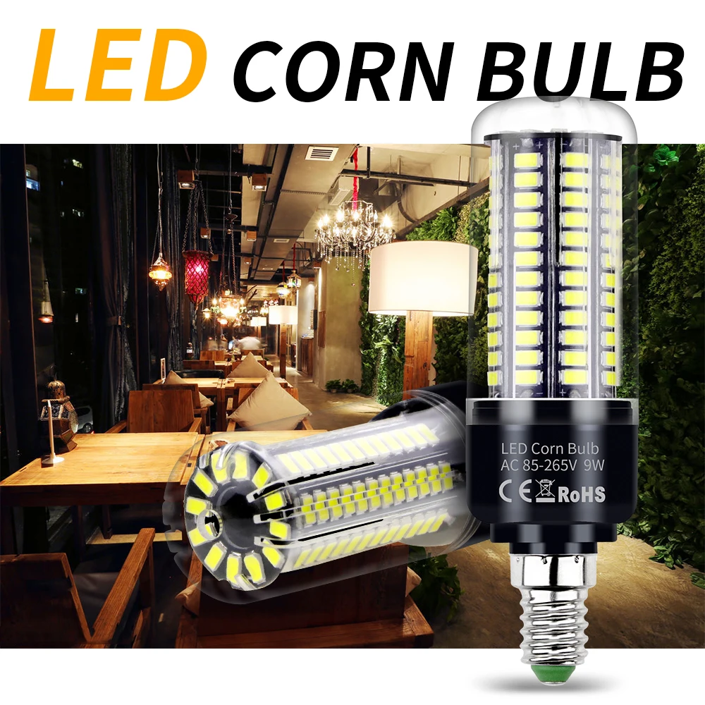 

LED Lamp E14 E27 Corn Light Bulb 220V Bombillas Led 3.5W 5W 7W 9W 12W 15W 20W No Flicker Led Bulb 5736 SMD Home Lighting 110V