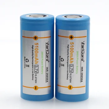 

4 pcs.. VariCore 26650 lithium battery, 3.7V 5100mAh, 26650 rechargeable battery, 26650-50A suitable for flashlight,