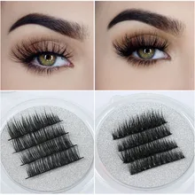 1 комплект, тройной Магнитный ненастоящий макияж ресниц, инструменты для наращивания, ручная работа, полный охват, магнит, Толстые Длинные Накладные ресницы для макияжа