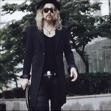 Мужской костюм куртка тонкий с длинными рукавами длинные костюмы Мужское пальто tide hairstylist ночной клуб певица костюмы хит! в Корейском стиле