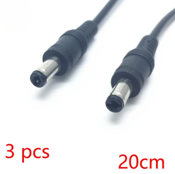 3 Pieces Dc 5 2 1mm Double Male To Straight Cable Plug 3 Pieces Dc 5 2 1mm Double Male To Straight Cable Plug Adapter