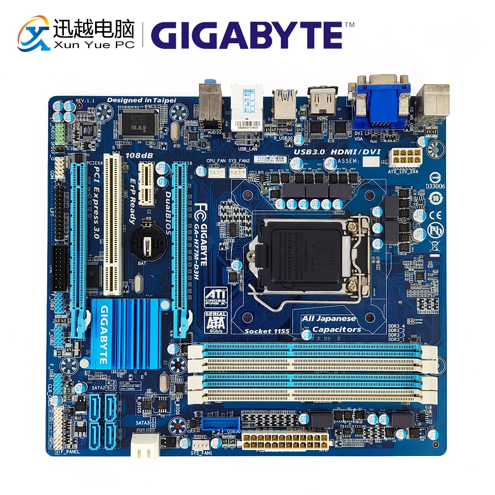 

Gigabyte GA-H77M-D3H Desktop Motherboard H77M-D3H H77 LGA 1155 i3 i5 i7 DDR3 32G SATA3 USB3.0 VGA DVI HDMI Micro-ATX