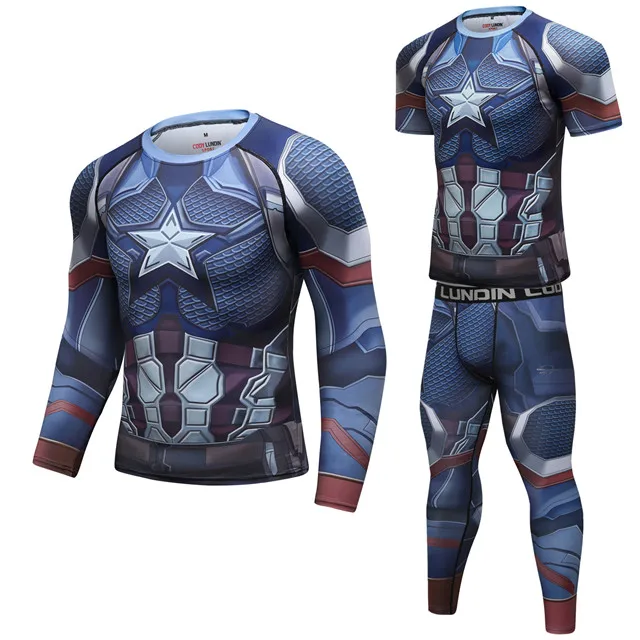 Мужская футболка с 3D принтом Thanos, компрессионная футболка для Эндшпиля, лето, костюм для косплея, железный Мужской Топ с длинным рукавом - Цвет: 19
