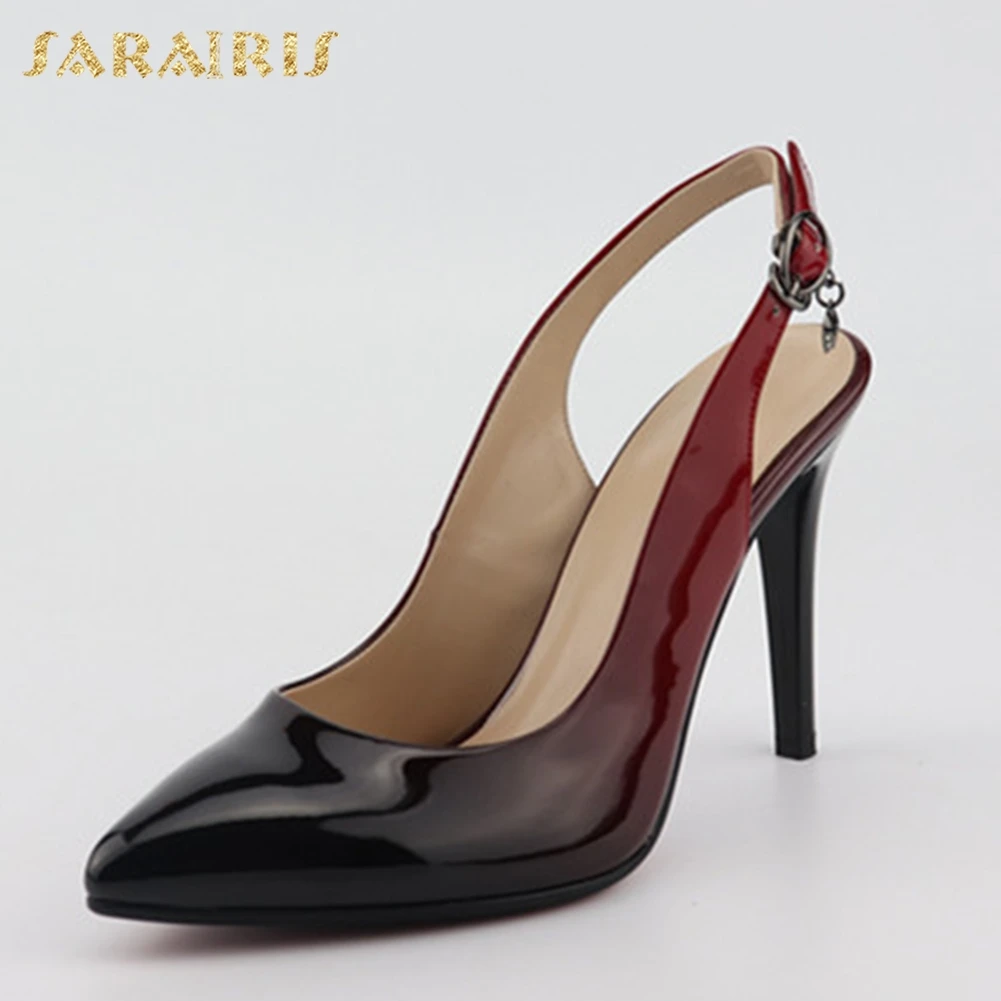 

Sarairis 2019 Luxury Pointed Toe Slingbacks Big Size 33-46 Women Shoes Woman High Heels Sexy Party Lady Pumps