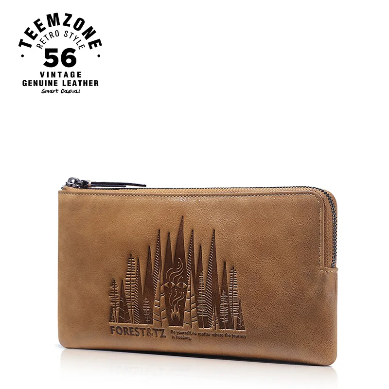 

teemzone Fashion Wallet Men Top Genuine Leather Wallet Brand Removable Card Holder Long Purse Coin Purse (iPhone 6-7S)Q801