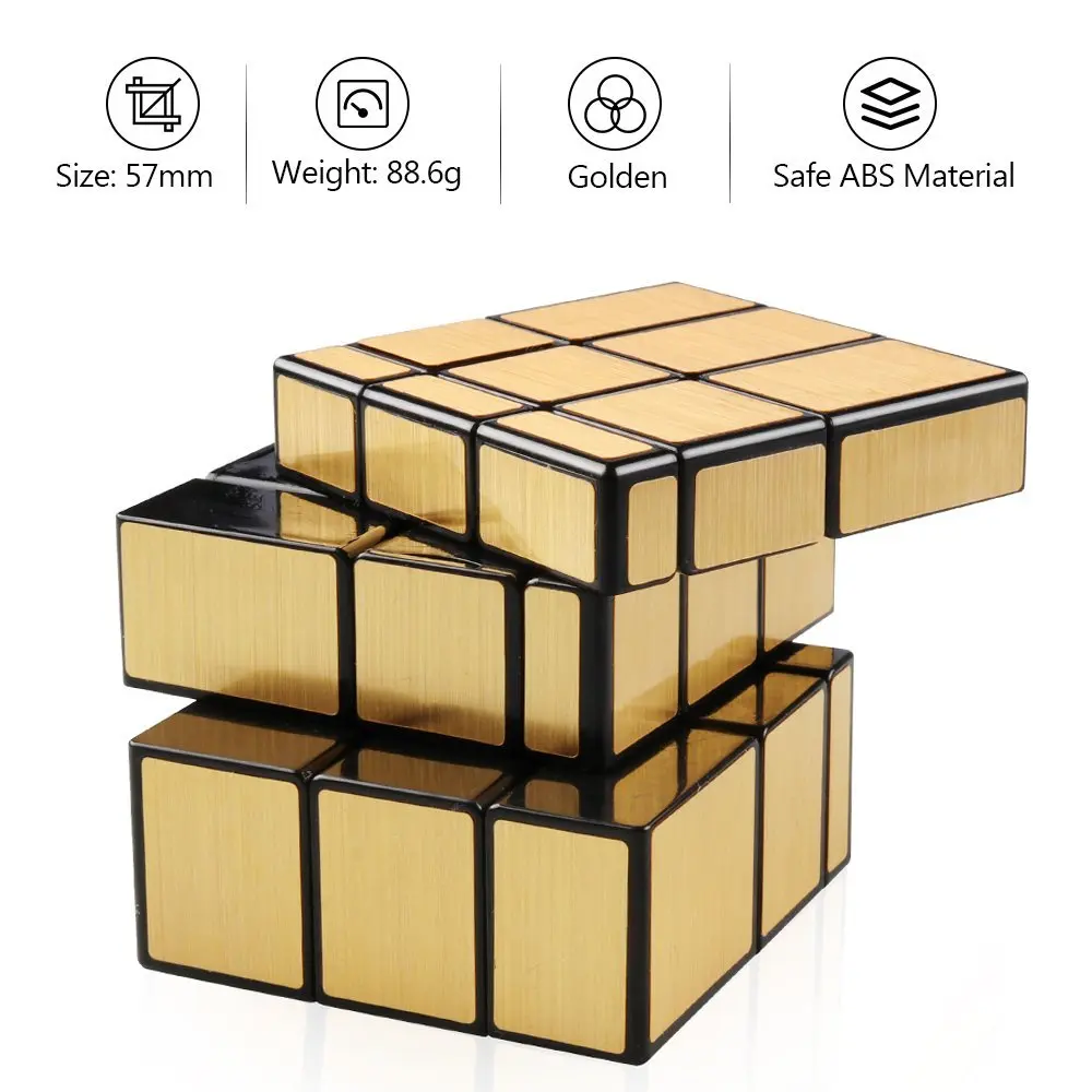 D FantiX Shengshou зеркальный куб 3x3 скоростной Золотые Зеркальные блоки головоломки