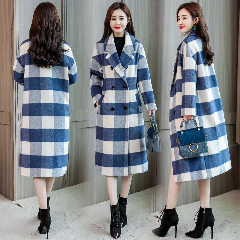 Brand Design Winter Coat Women Warm Cotton-padded Wool Coat Long Women's Cashmere Coat European Fashion Jacket Outwear