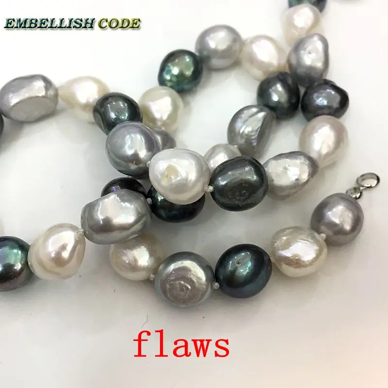 graceful semi baroque irregular pearl bracelet bangle white grey black blue Peacock Mixed color real freshwater pearls summer