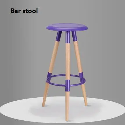 Скандинавский барный стол и барный стул чайный магазин небольшой круглый стол барный высокий стол журнальный столик из твердой древесины модный барный стул высокий стул - Цвет: Bar stool 6