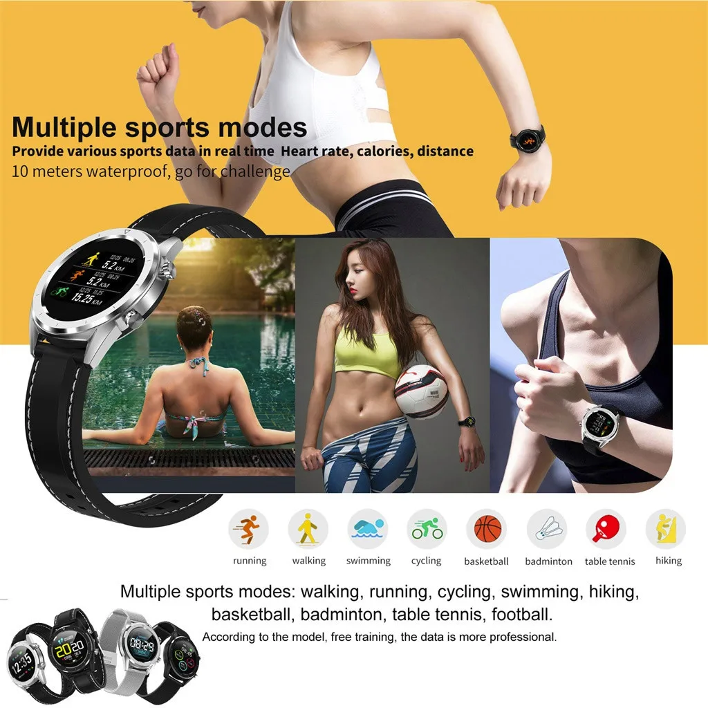 DT28 Sports Smart Watch IP68 Waterproof ECG Heart Rate Blood Pressure Monitor Heart Rate Monitor bracelet femme 2019
