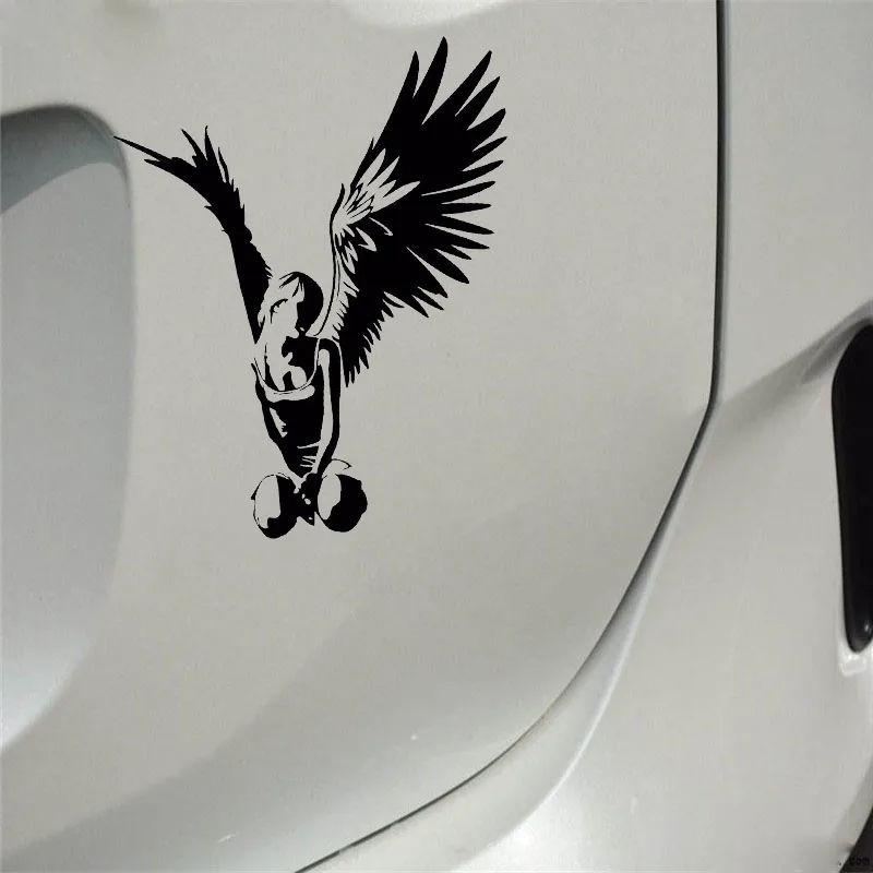 YJZT 14,3*11,7 см красивый элегантный Ангел стикер для автомобиля Высокое качество покрытие кузова наклейка черный/серебристый C20-1308