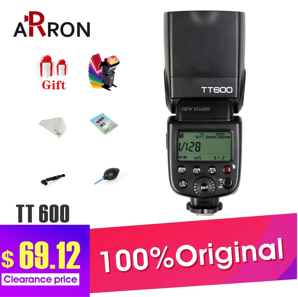 

Godox TT600 2.4G Wireless Camera Flash Speedlite for Canon Nikon Panasonic Sony Pentax Olympus Fuji Lumix