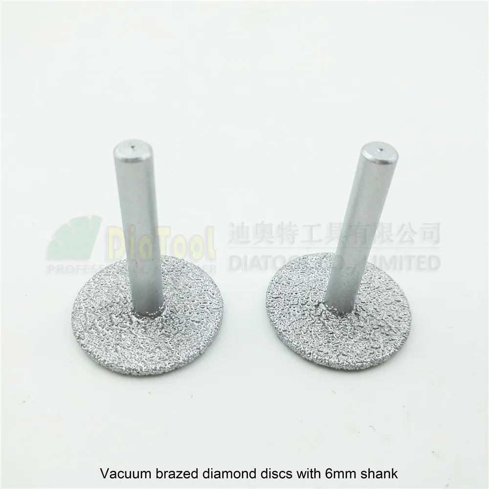 2pcs  dia30mm Vacuum brazed diamond discs with 6mm shank, diamond mill, professional quality