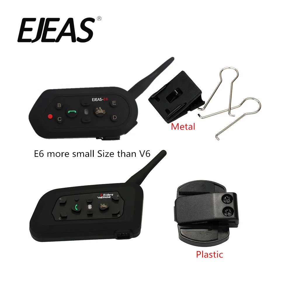 Беспроводная гарнитура Ejeas E6 1300M для мотоциклетного шлема с Bluetooth 6 шт.|motorcycle bluetooth
