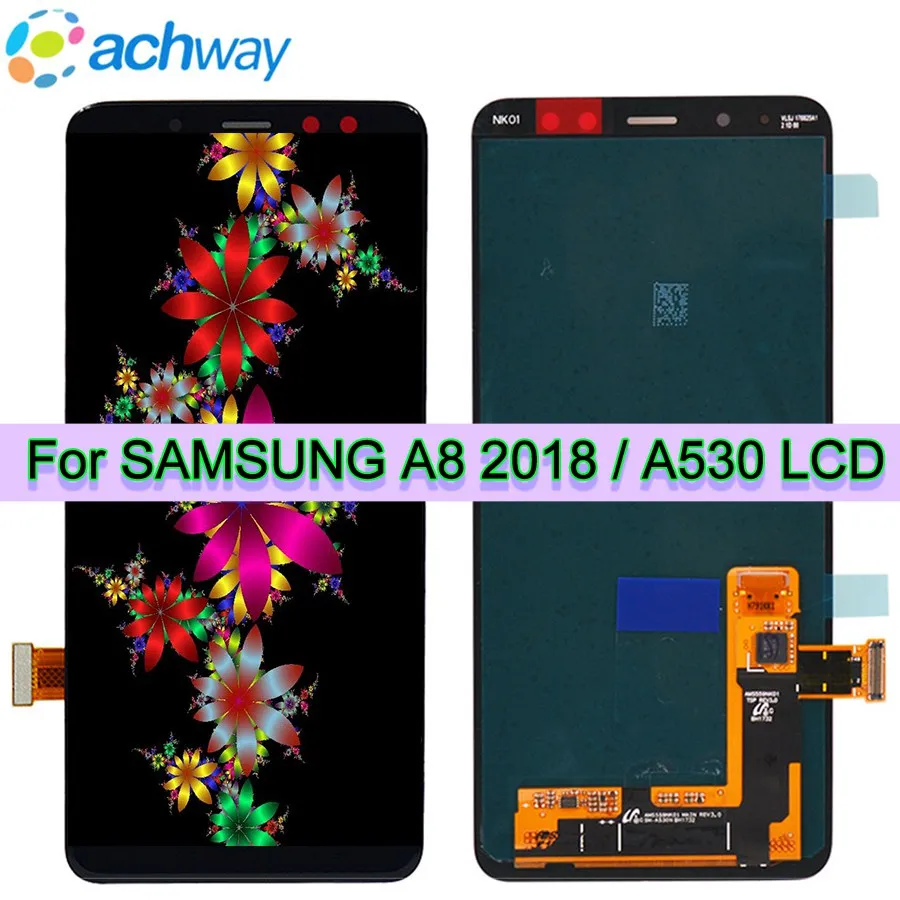 AMOLED Screen For SAMSUNG GALAXY A8 2018 LCD A530 Display Touch Screen Digitizer Assembly Replacement For 5.6 SAMSUNG A530 LCD