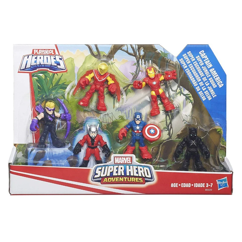 

Super Hero Squad Marvel Figures 6-Pack Action Figures Super Jungle Squad Adventures Captain America