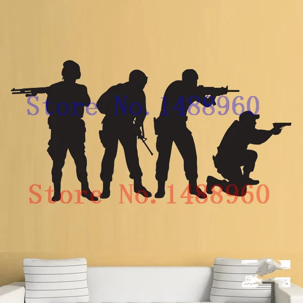 E864 Army soldier Boys Bedroom Cool Wall Art Stickers Decals Vinyl Home