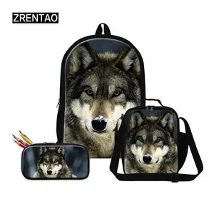wolf school bag set