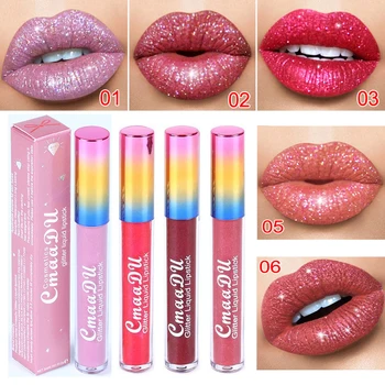 

Brand Diamond Shining Lip Gloss Waterproof Long Lasting Liquid Lipstick Metallic Glitter Lipgloss Professional Makeup Cosmetics