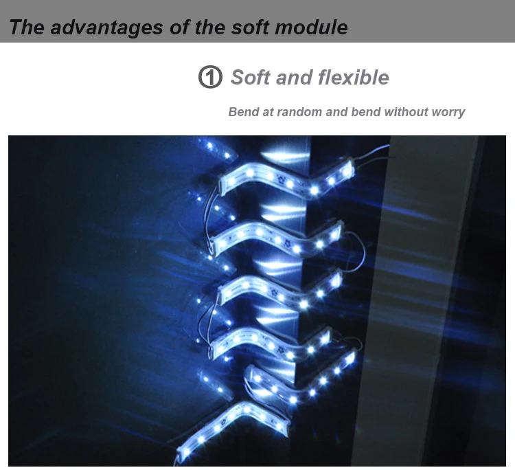 Ylstar DC24V 7 светодиодный s SMD5050 мягкий светодиодный модуль водонепроницаемый IP65 мягкий светодиодный модуль освещения светодиодный светящиеся подвески для письма канала