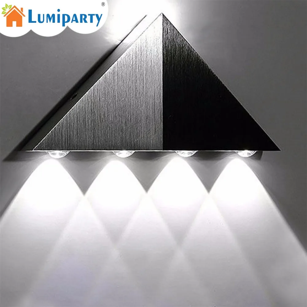 LumiParty Stylish LED Aluminum Triangle Wall Light Dinning Hall Bedroom