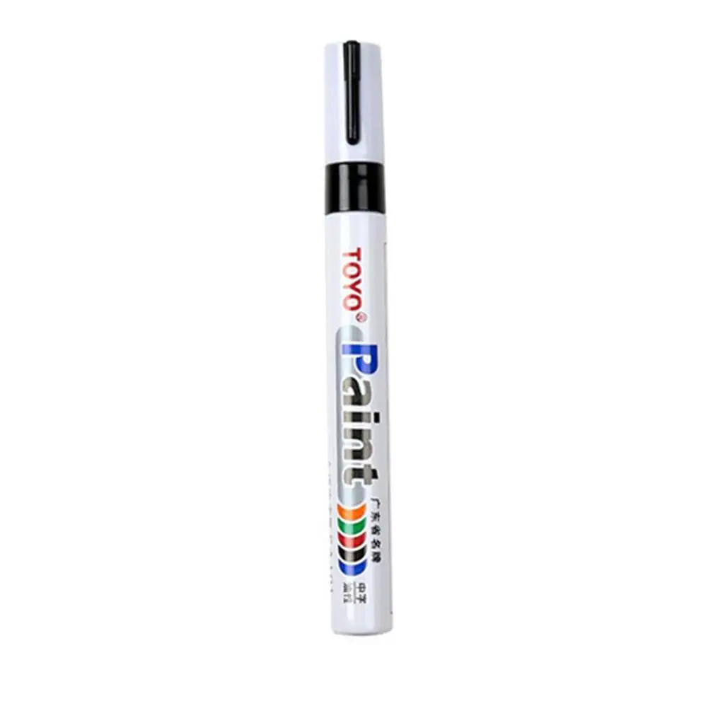 Автомобильный маркер для краски, ручки для автомобильных колес, масляный реставрационный карандаш для авто краски ing Mark Pen, автостайлинг, автоматическая ручка для покраски - Цвет: Black